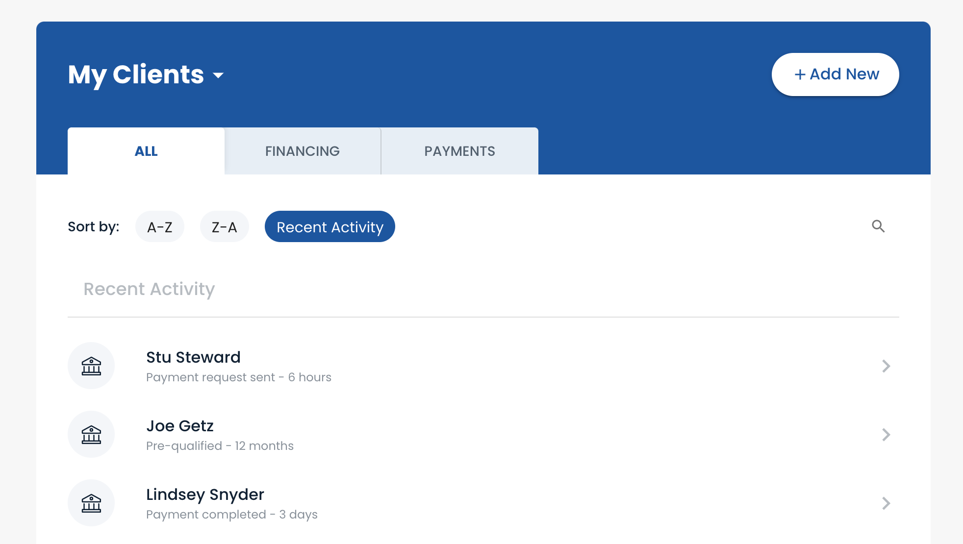 Clients Page