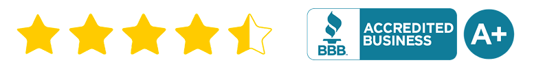 Rated 4.5 stars, BBB A+ accredited