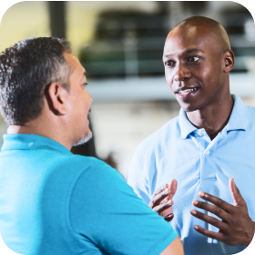 Two contractors talking