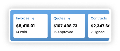 Invoices, quotes and contracts summary