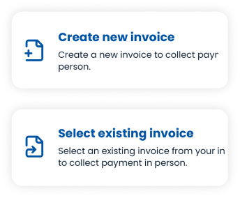 Create or select an invoice in the Hearth app